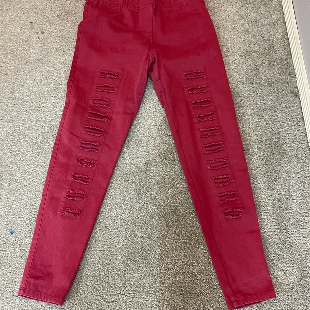 Umgee maroon and black pull on pant